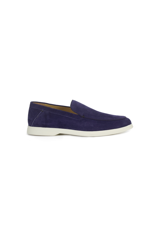 Navy Loafers in Suede
