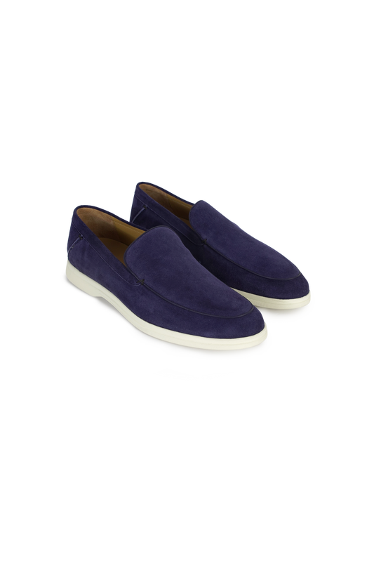 Navy Loafers in Suede