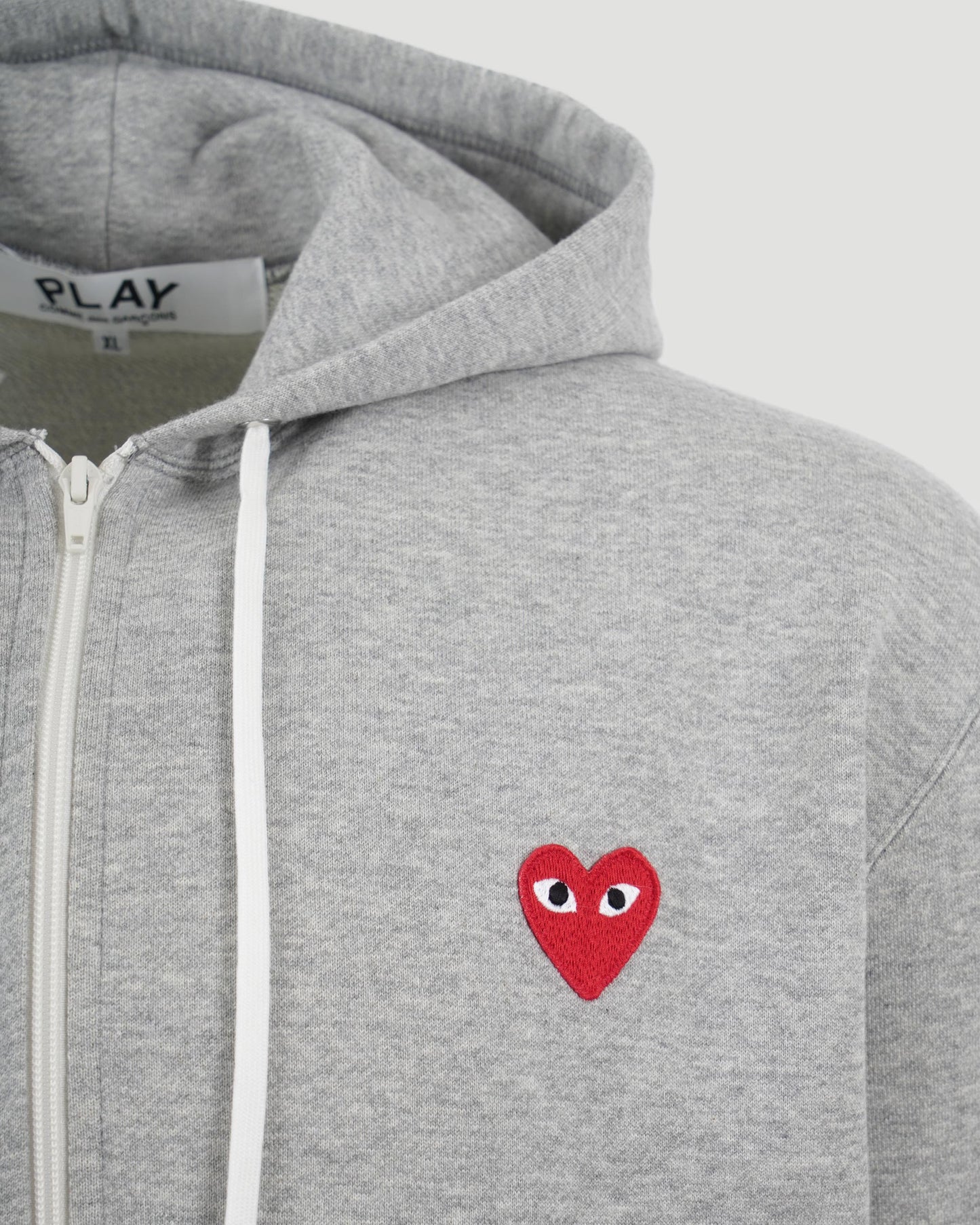 Zipped Heart Logo Hoodie in Grey