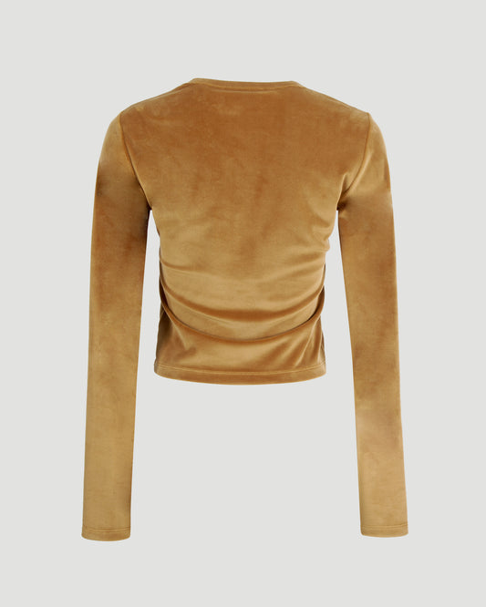 LONG-SLEEVE TOP IN VELVET JERSEY
