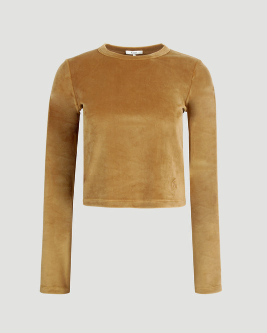 LONG-SLEEVE TOP IN VELVET JERSEY