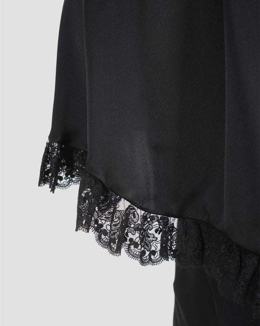 Maxi Cape Dress in Silk And Lace