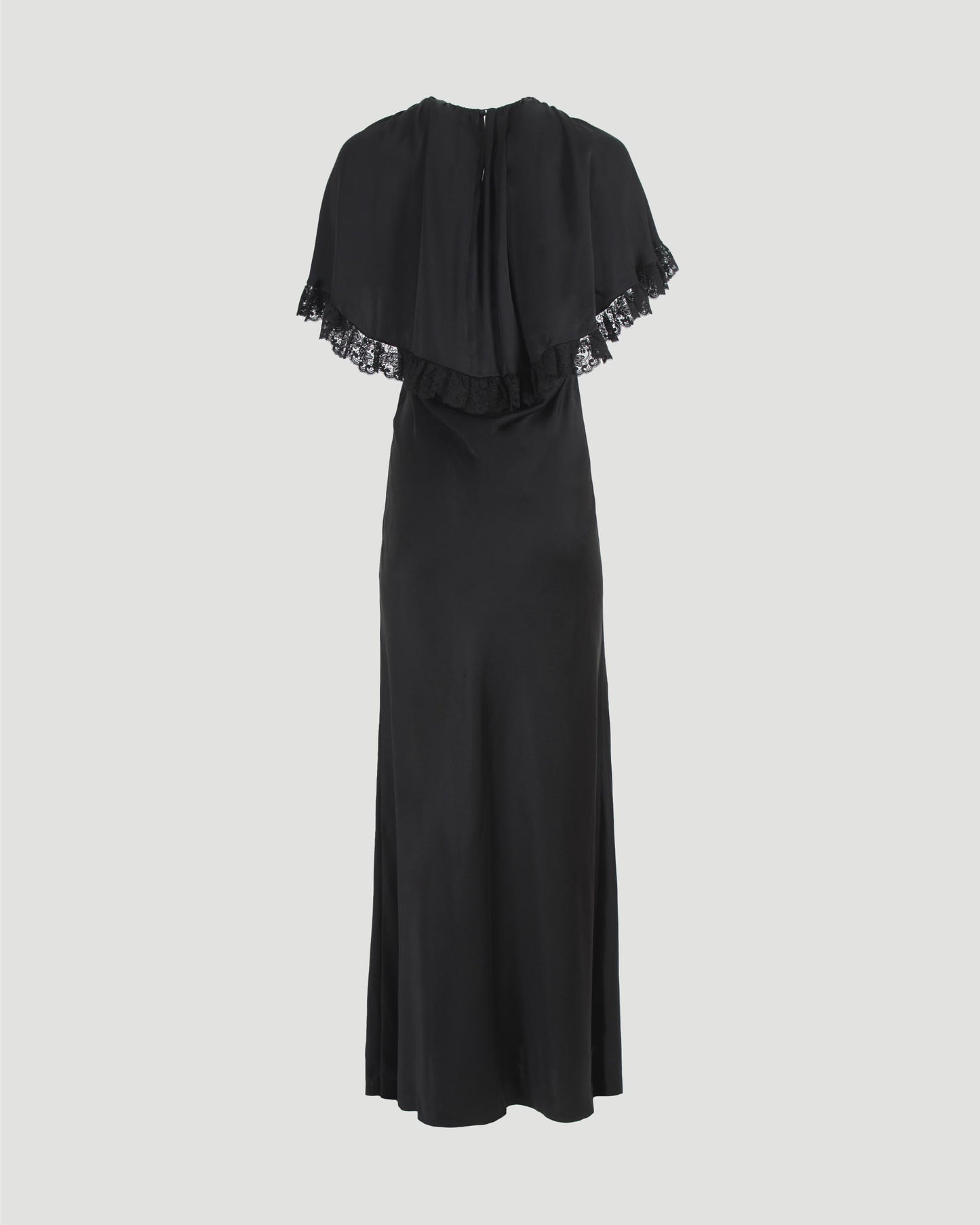 Maxi Cape Dress in Silk And Lace