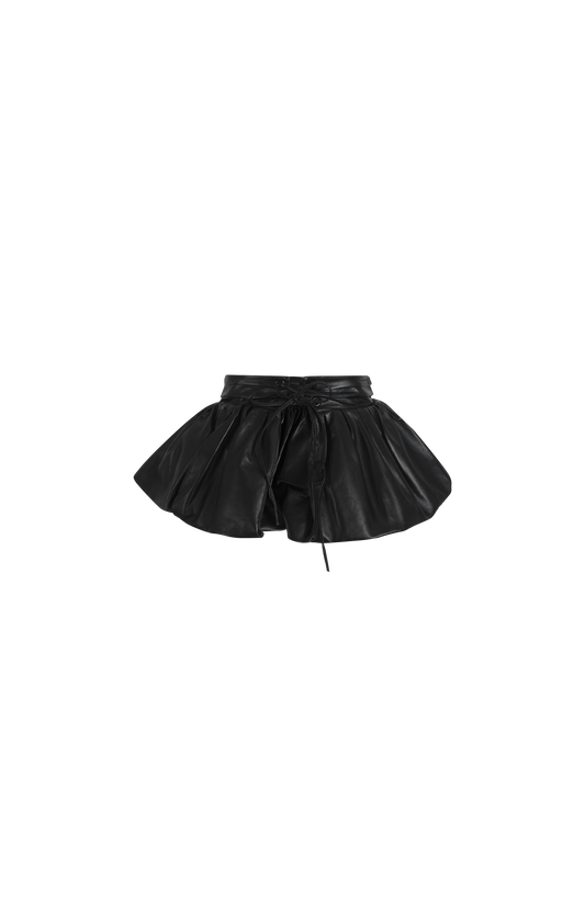 Peplum Belt in Black Leather