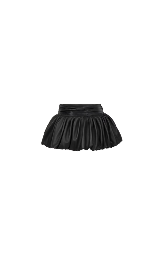 Peplum Belt in Black Leather