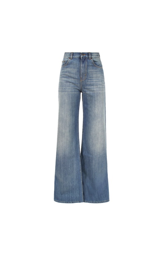 Wide-Leg Denim Jeans