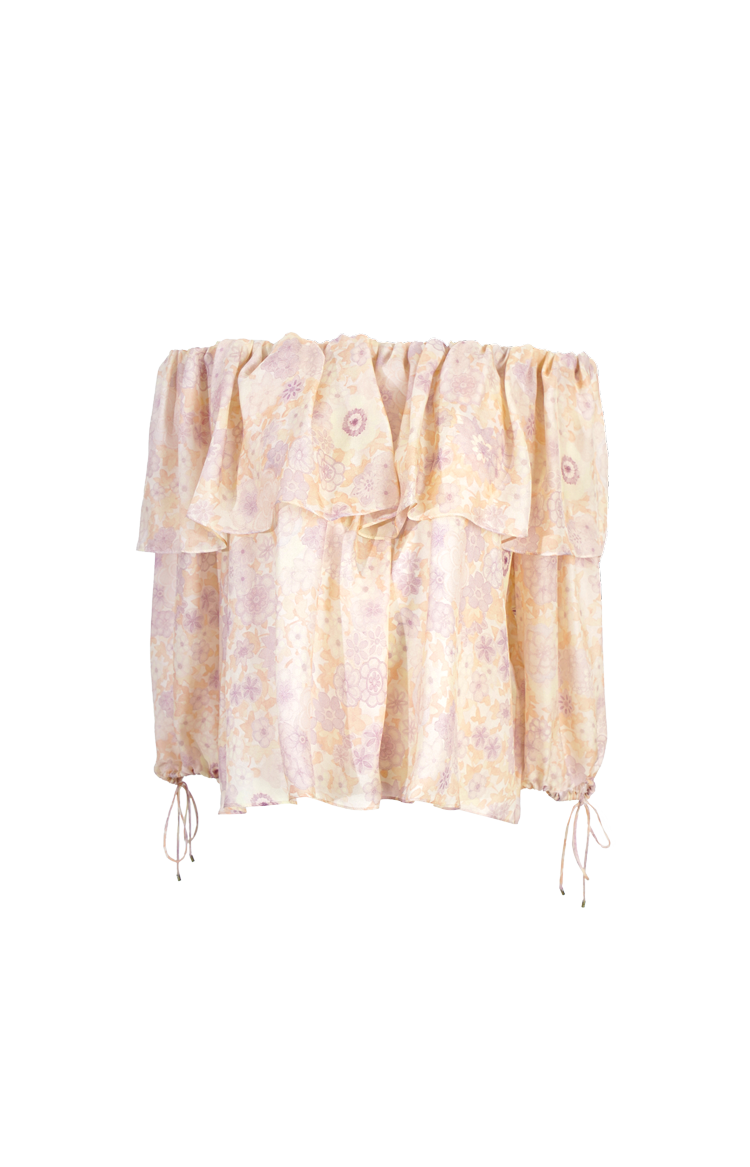 Floral Silk Charmeuse Top