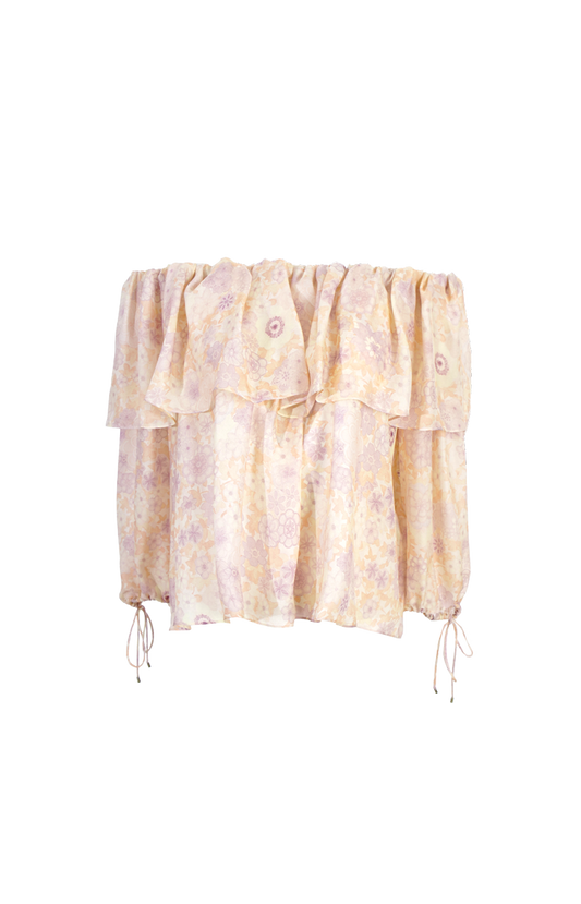Floral Silk Charmeuse Top