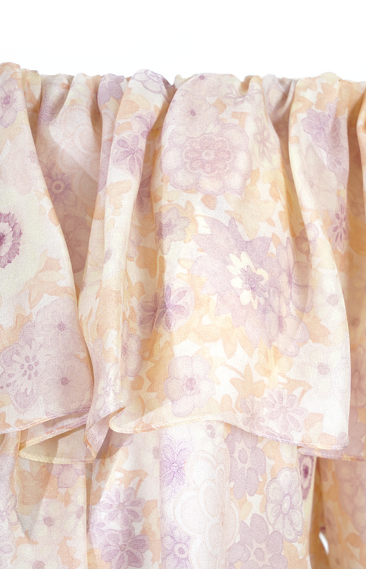 Floral Silk Charmeuse Top