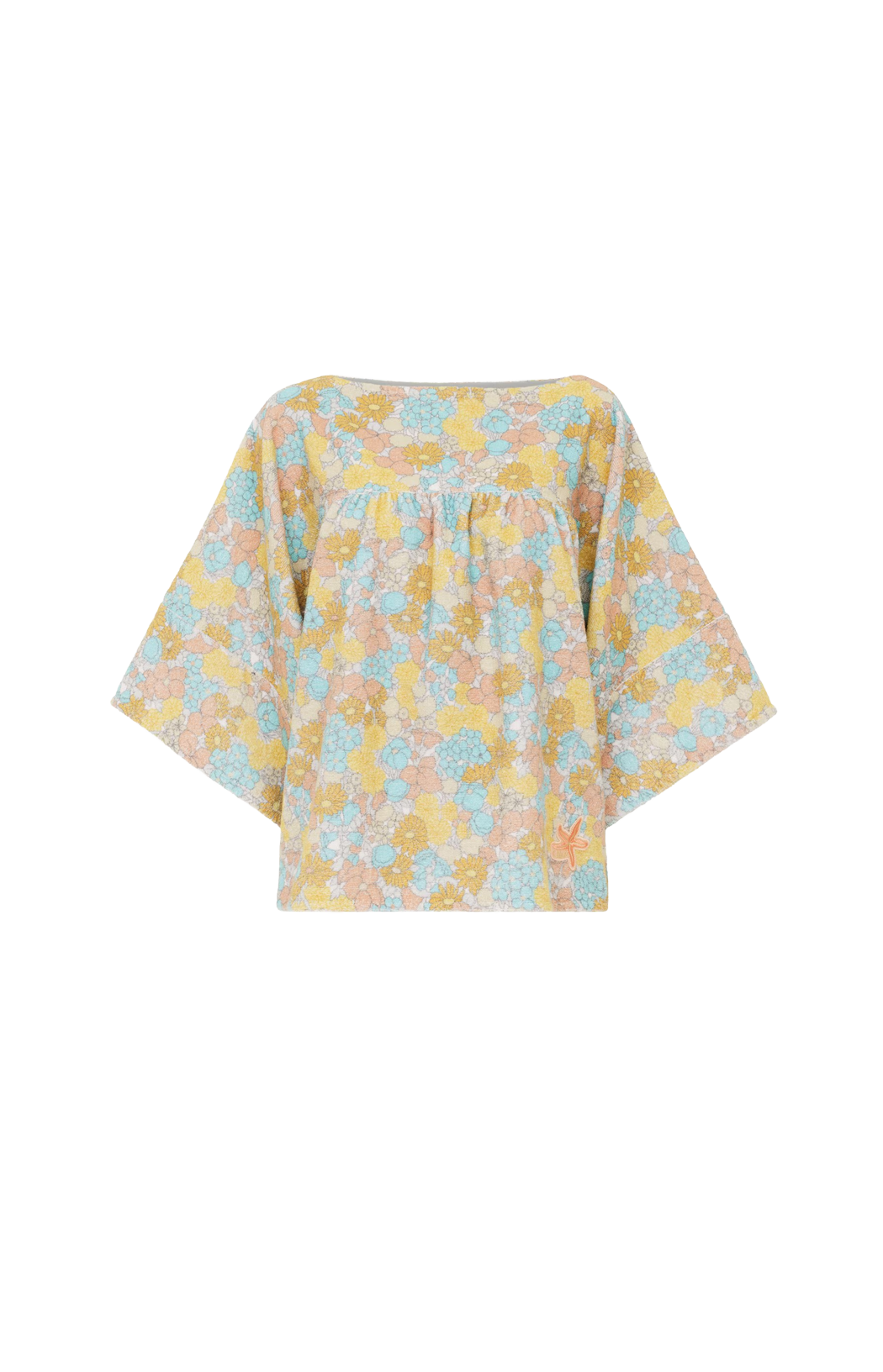 Chloé Short-Sleeve Top in Cotton Towelling in Multi — front view
