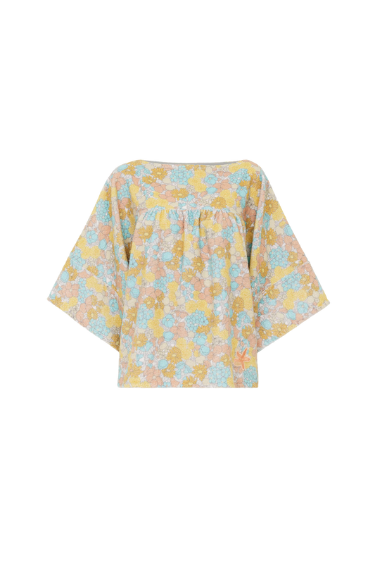 Short-Sleeve Top in Cotton Towelling