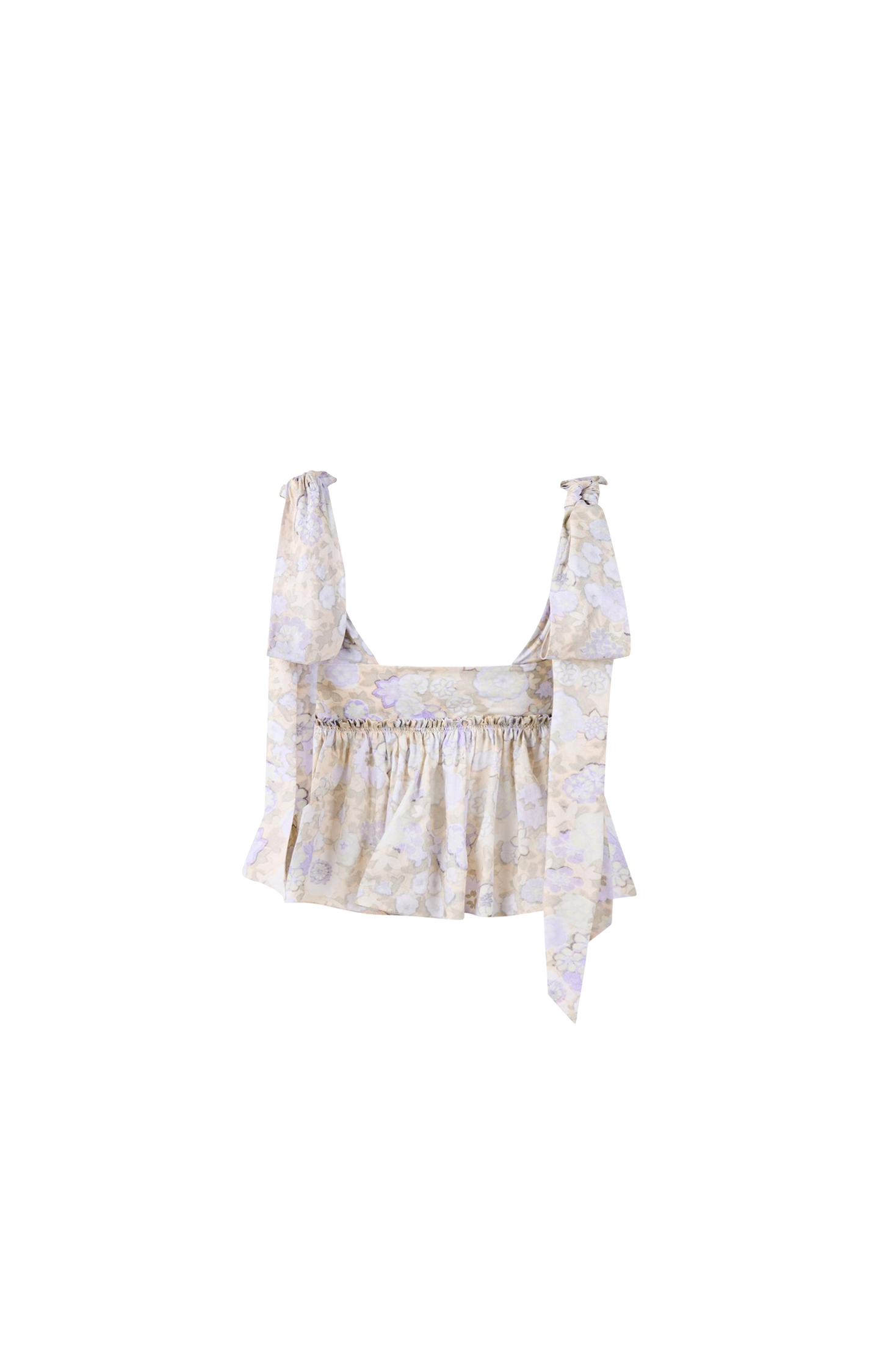 Knotted-Strap Cropped Top in Soft Cotton