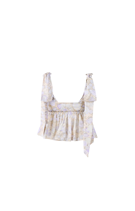 Knotted-Strap Cropped Top in Soft Cotton