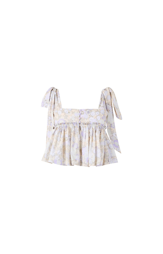Knotted-Strap Cropped Top in Soft Cotton