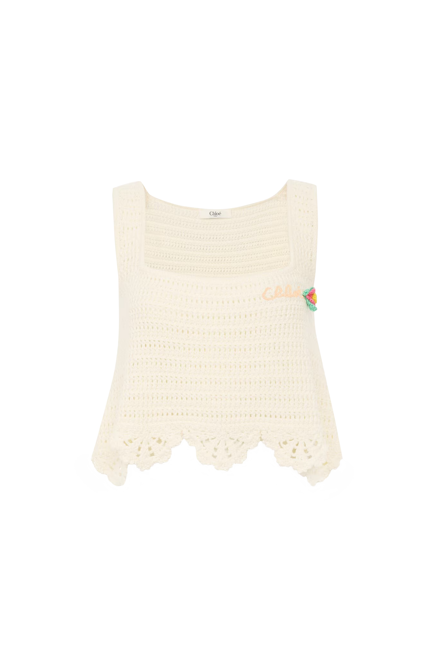 Sleeveless Cropped Top in Crochet Knit