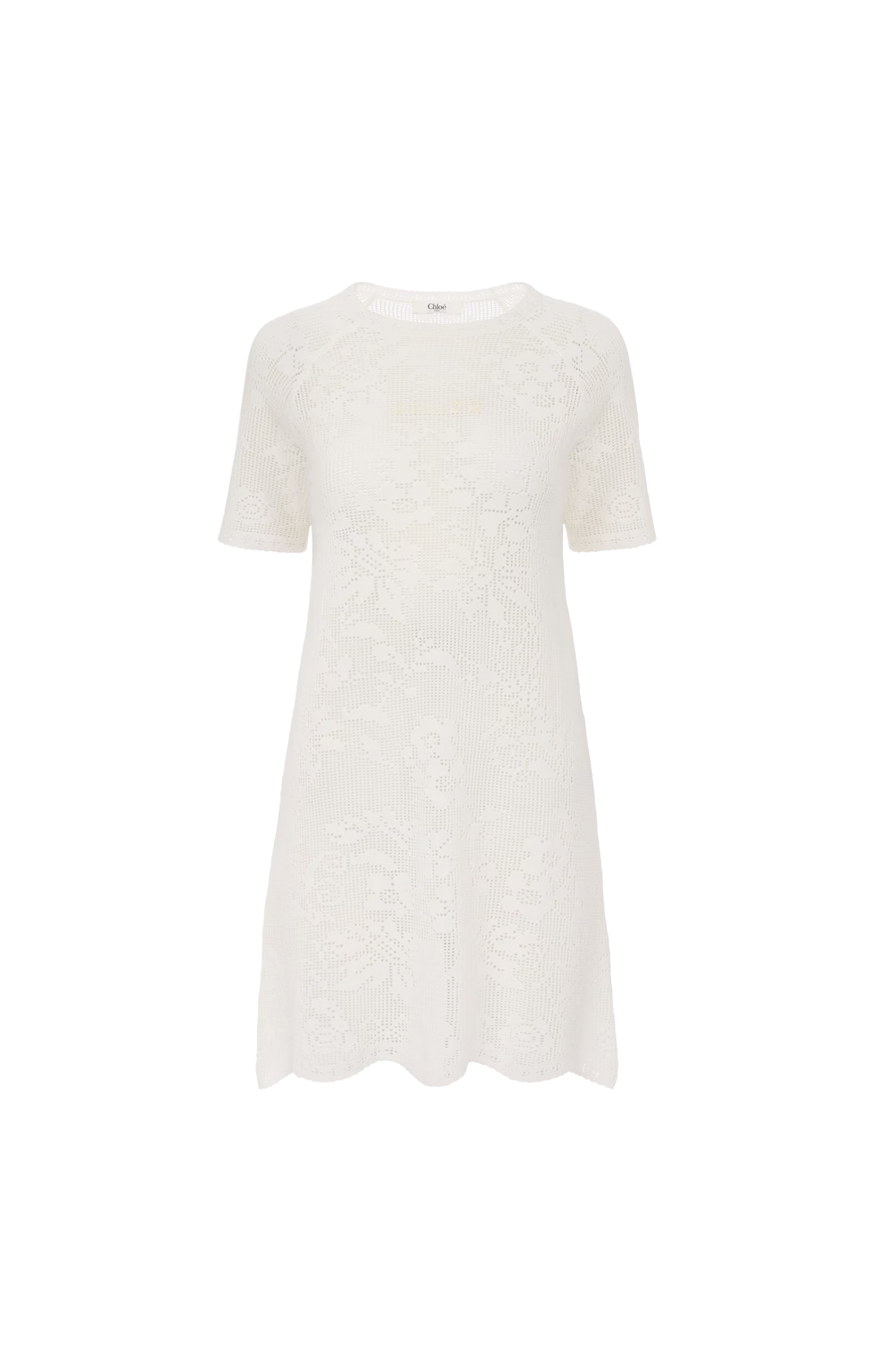 Short-Sleeve Fitted Mini Dress in a Cotton Knit
