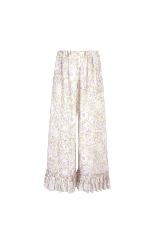 Cropped Fluid Pants in Crêpe De Chine