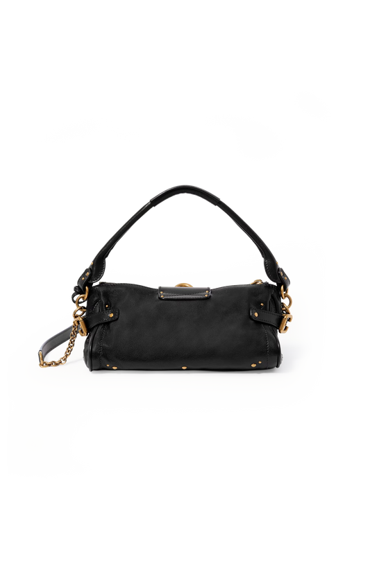Small Paddington Bag with Strap in Grained Leather