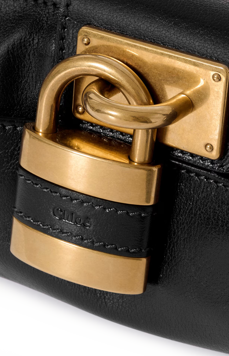Small Paddington Bag with Strap in Grained Leather