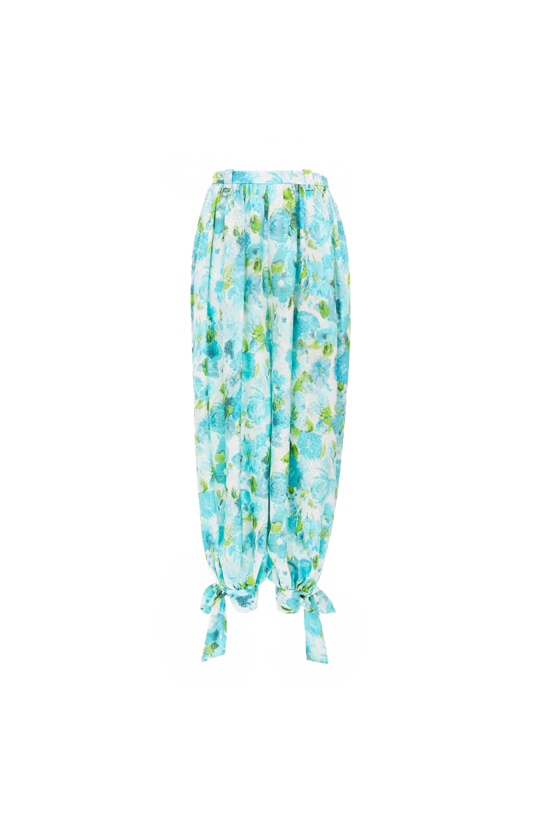 Fluid Pleated Pants in Silk Jacquard