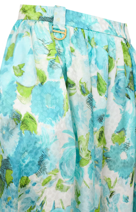 Fluid Pleated Pants in Silk Jacquard