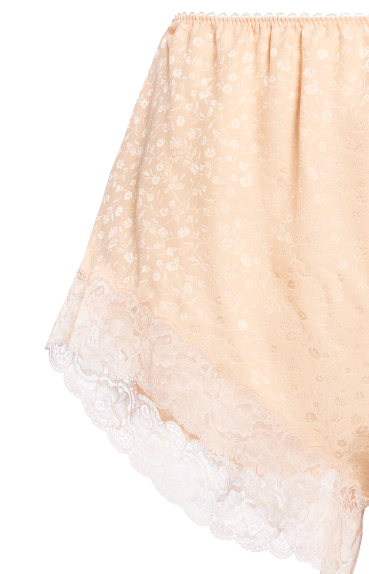 Lingerie Shorts in Silk Jacquard & Lace