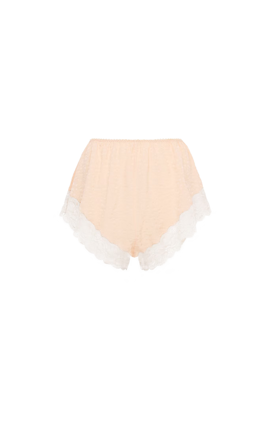 Lingerie shorts in silk jacquard & lace