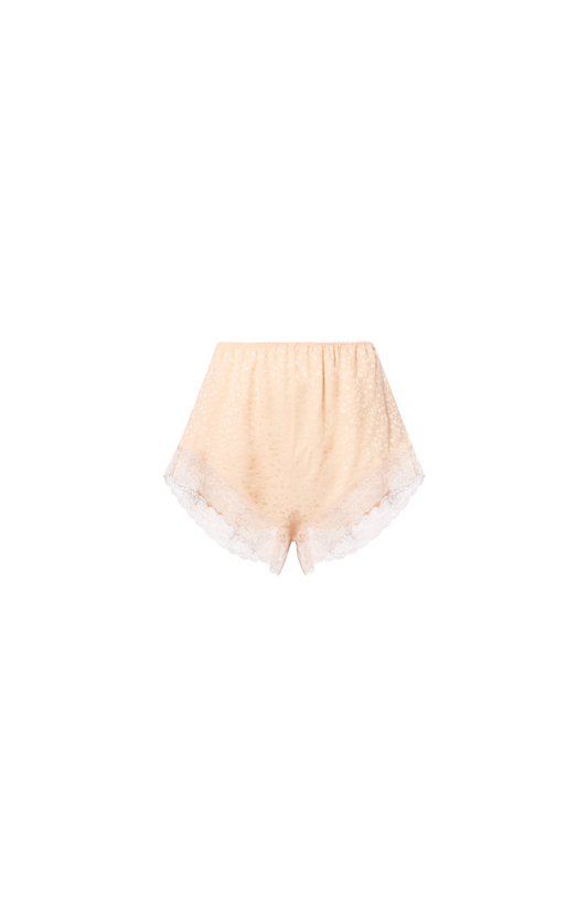 Lingerie Shorts in Silk Jacquard & Lace
