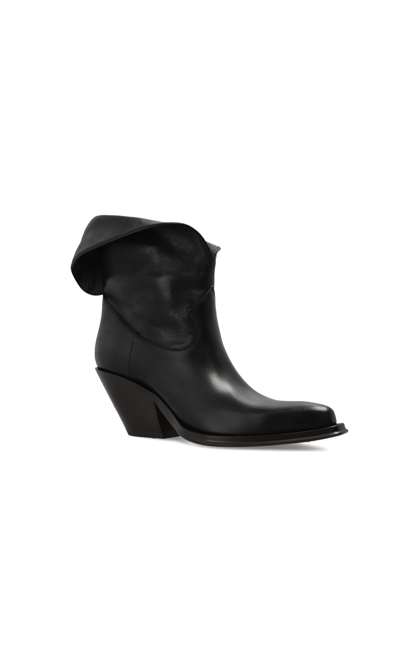 Azelan Leather Cowboy Boots in Black