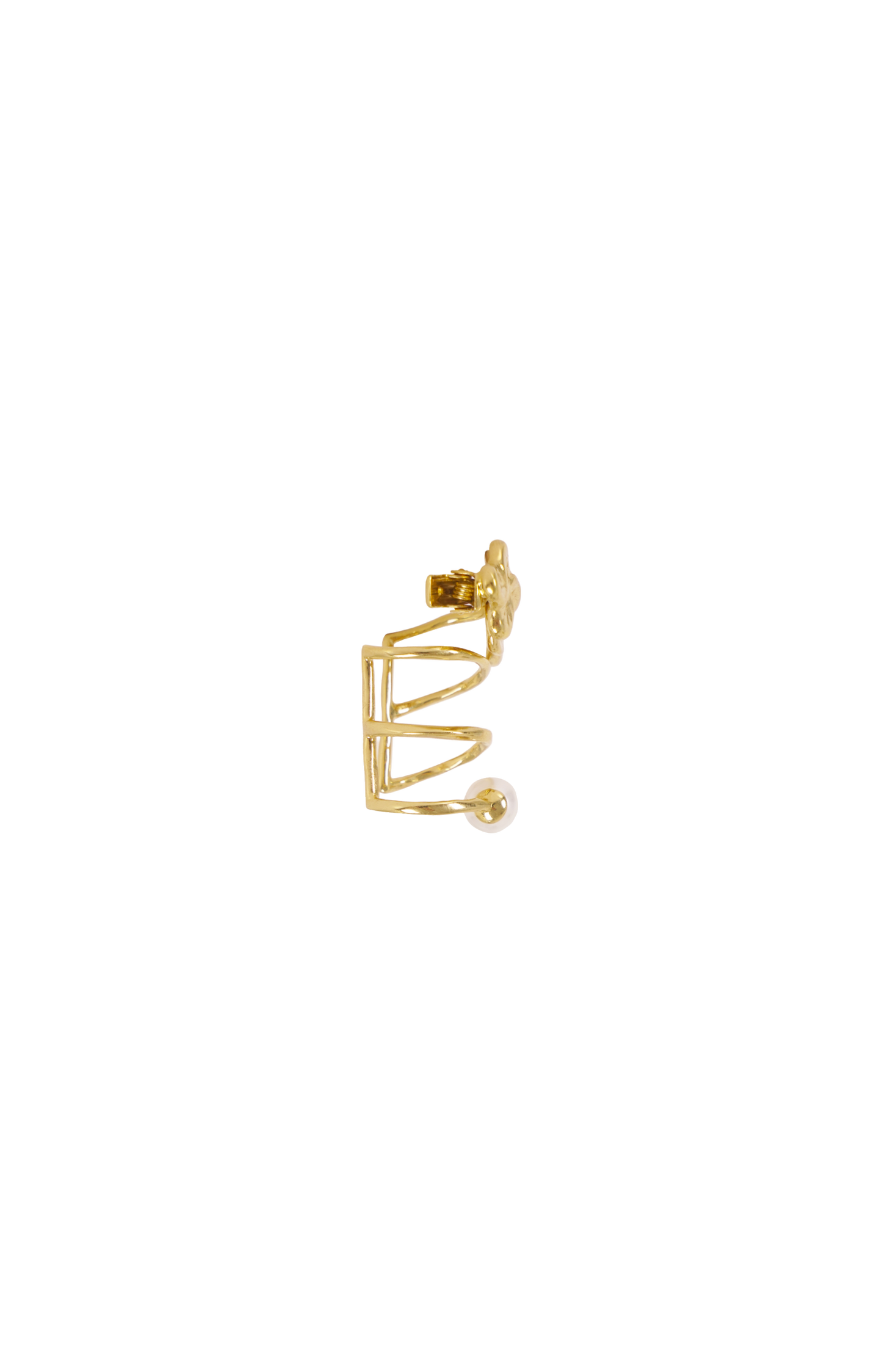 Chloé Floral Hair Clip in Gold — front view