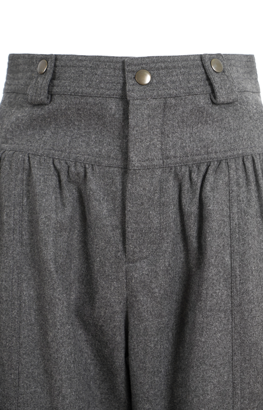 Wide-Leg Wool Trousers in Grey