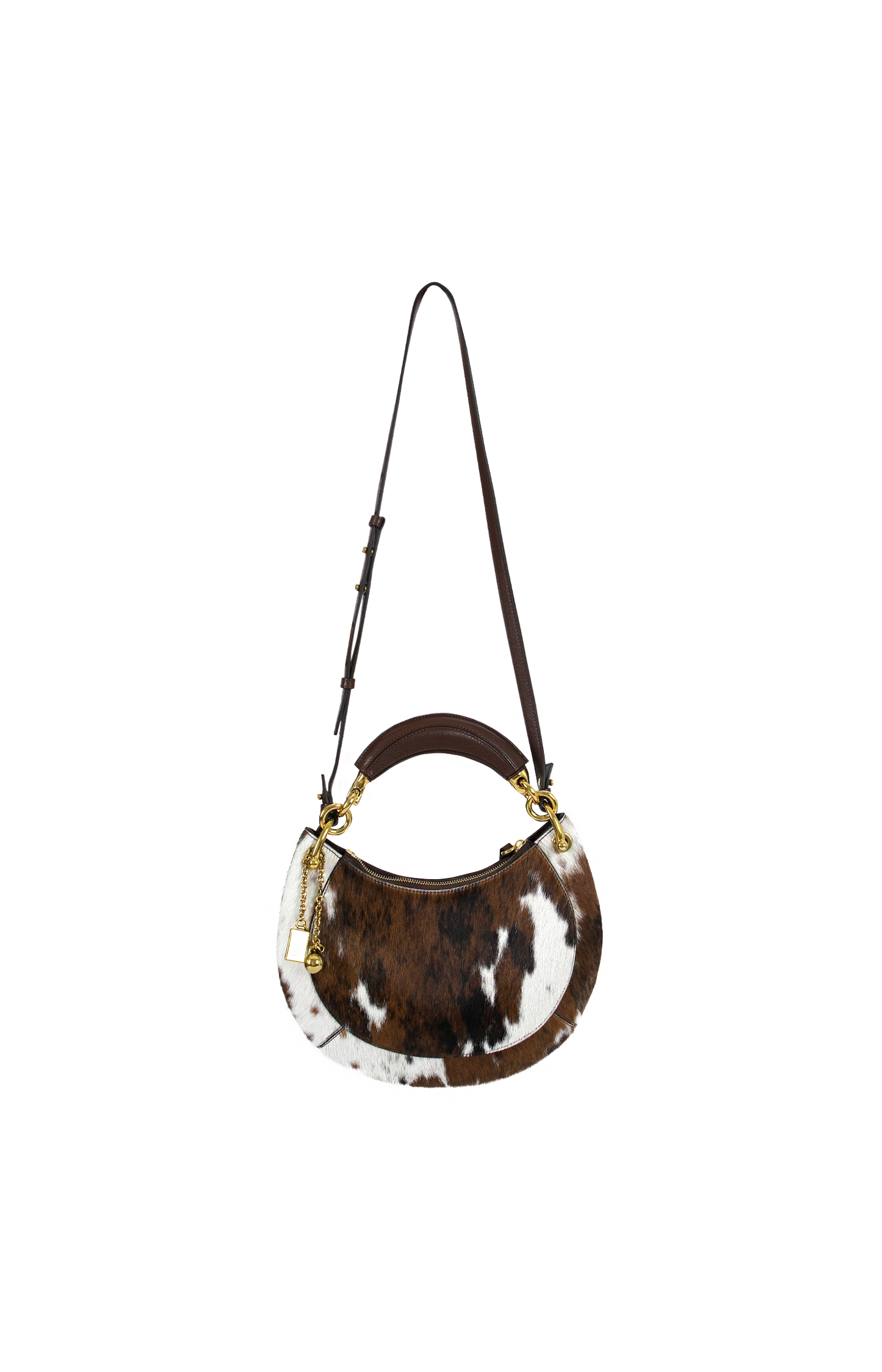 Leather and Calf Hair Top-Handle Bag