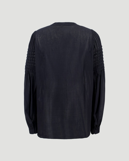 Wool Blouse In Ink Navy