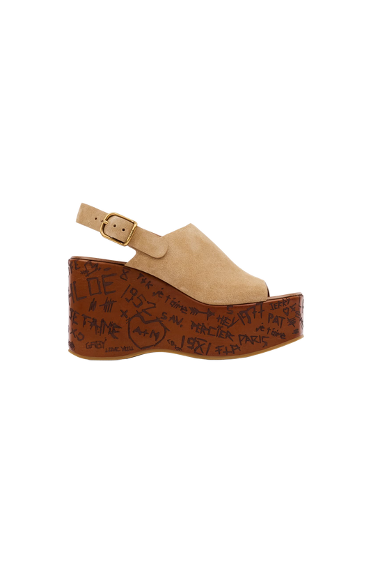 Maxime wedge sandal Beige