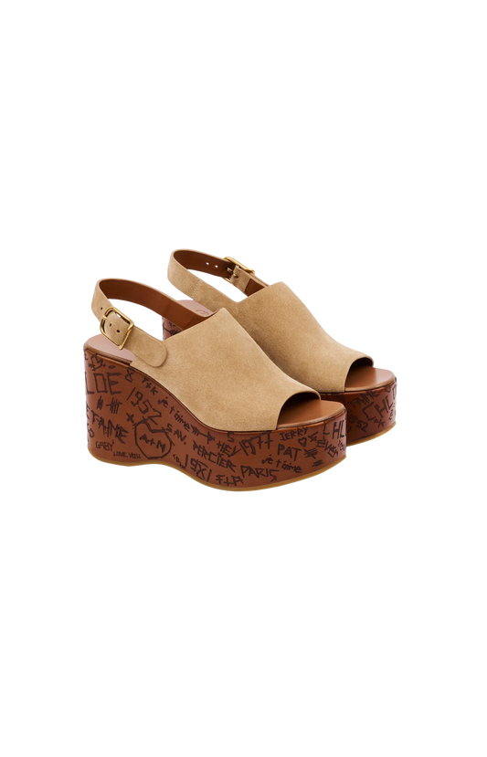 Maxime wedge sandal Beige
