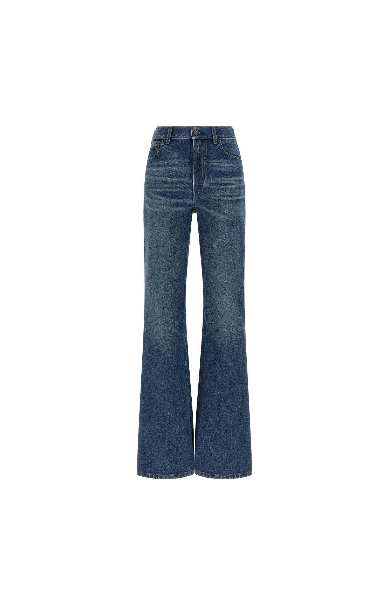 Blue jeans on a white background