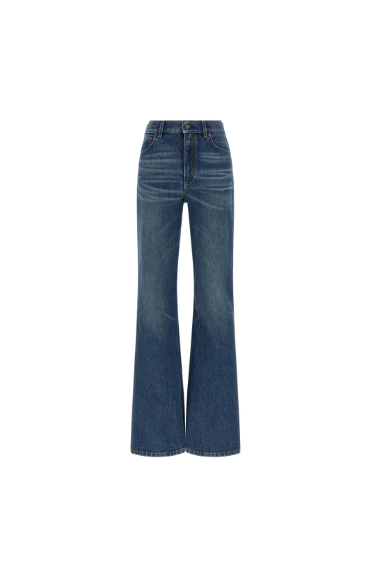 Blue jeans on a white background