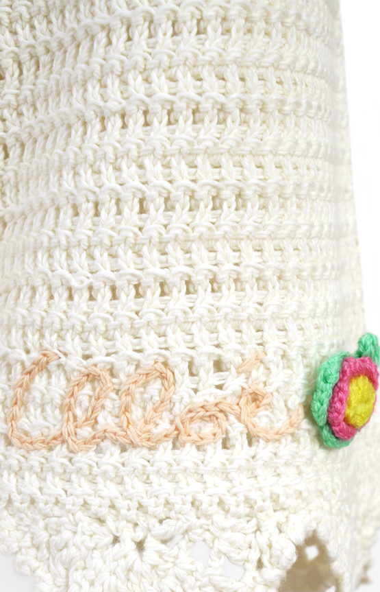 High-Waisted Logo Mini Shorts in Crochet Knit
