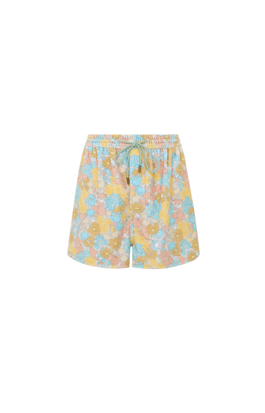 Drawstring Mini Shorts in Cotton Towelling