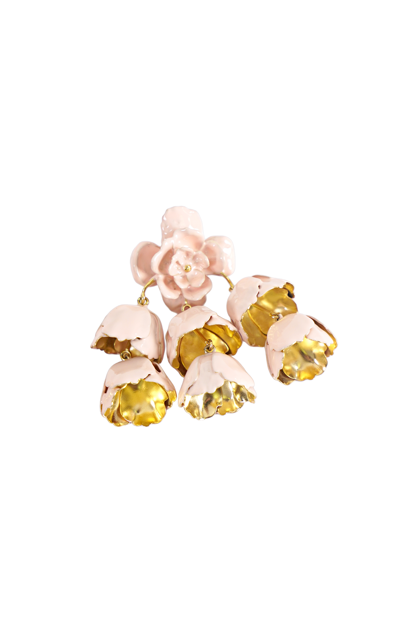 Flower Cloud Enamel Drop Earrings