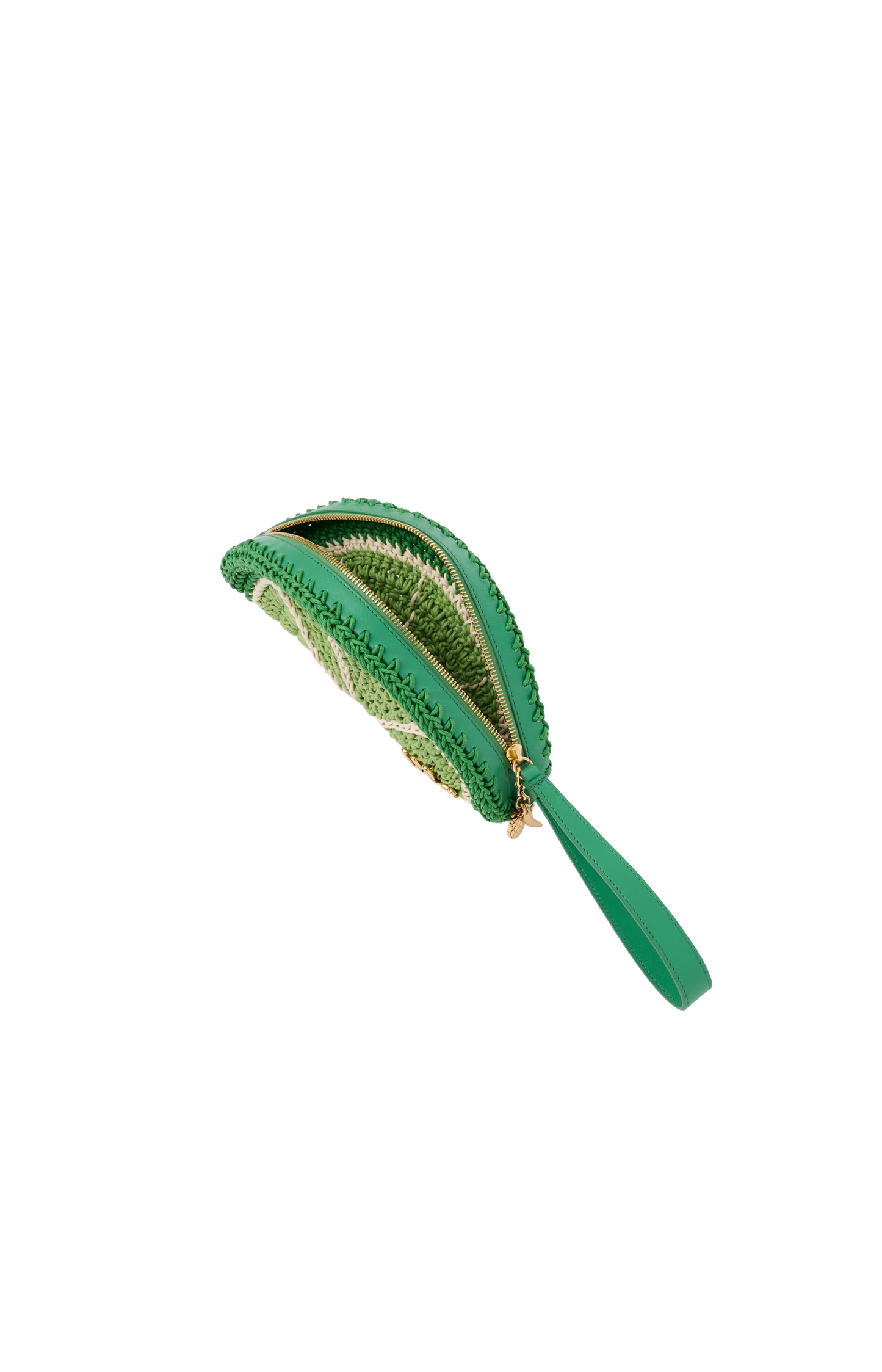 Chloé Tropicus Lime Slice pouch in waxed cord