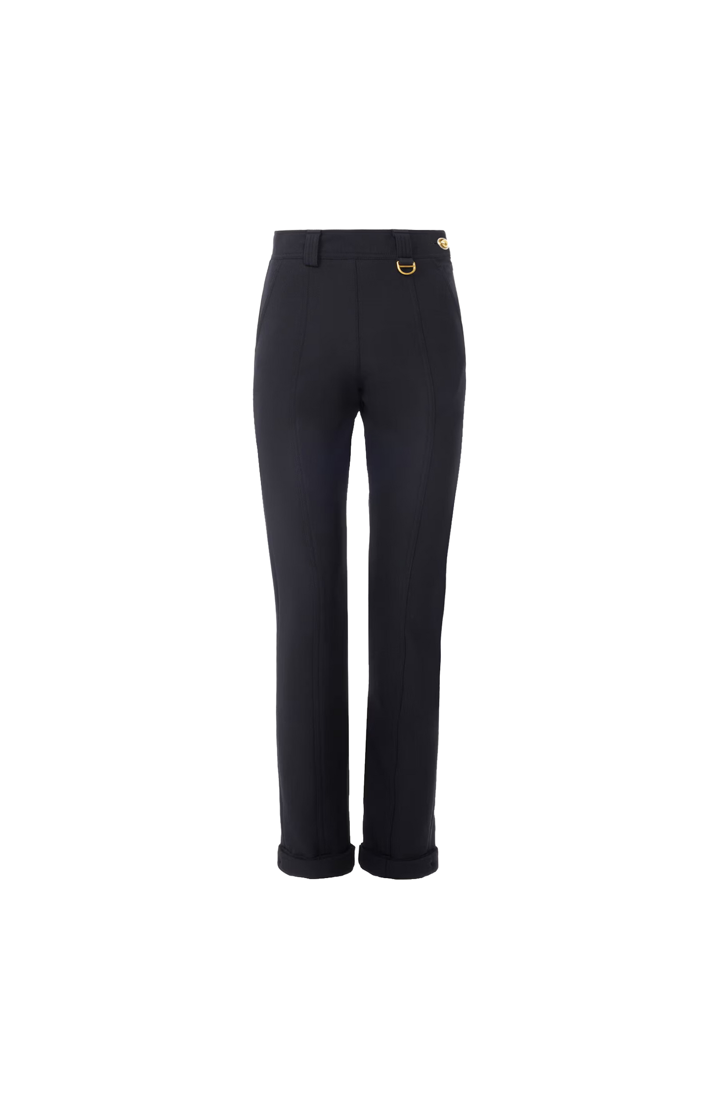 High-rise fitted pants in stretch tricotine
