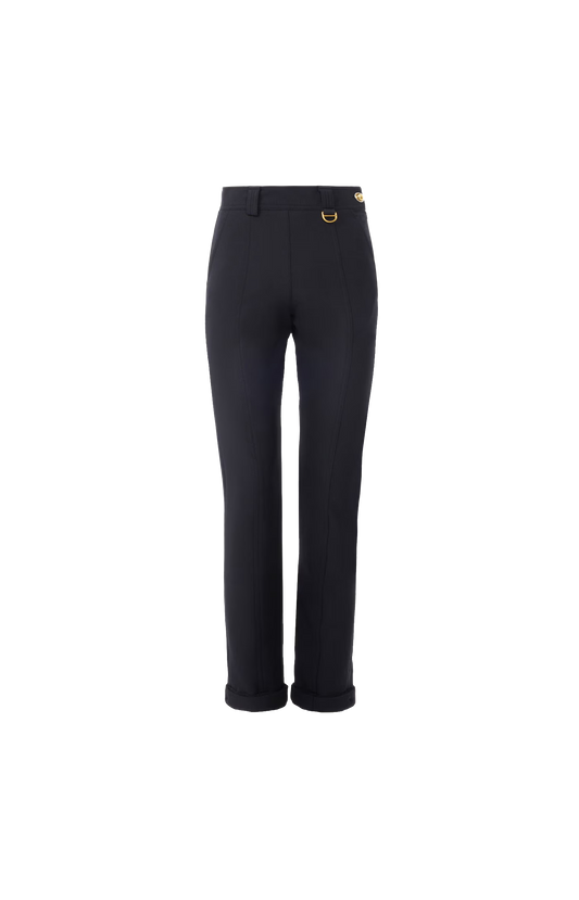 High-rise fitted pants in stretch tricotine