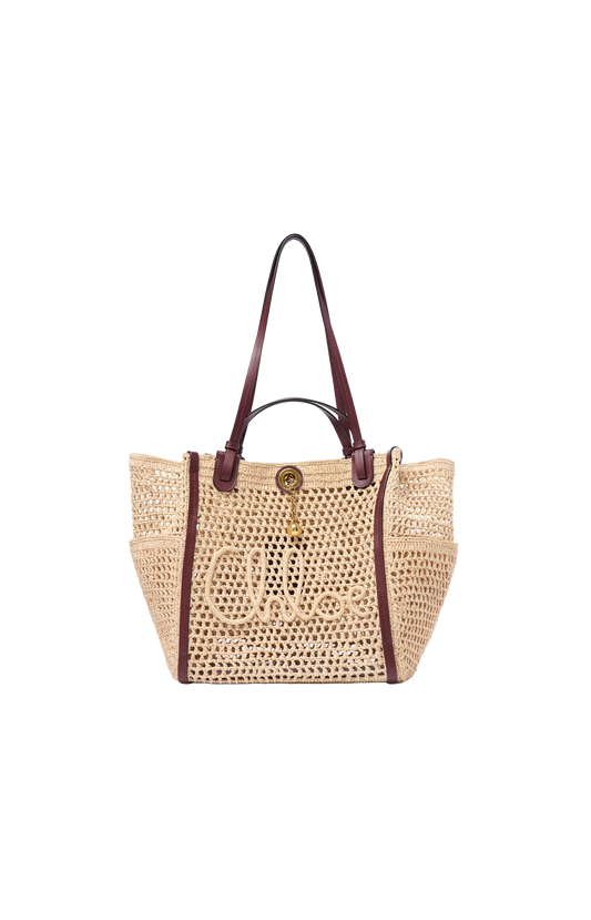 Chloé Iconic double carry bag in raffia