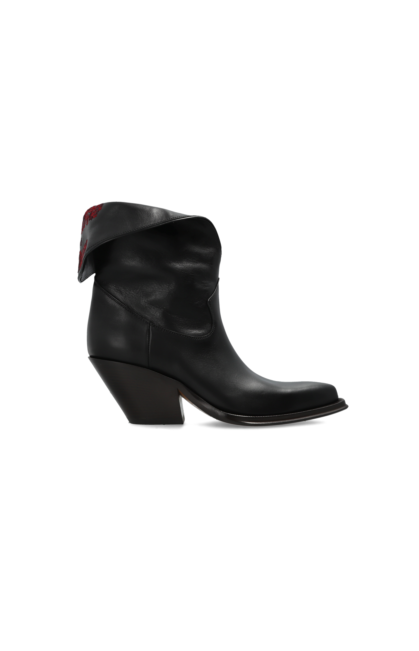Azelan Leather Cowboy Boots in Black