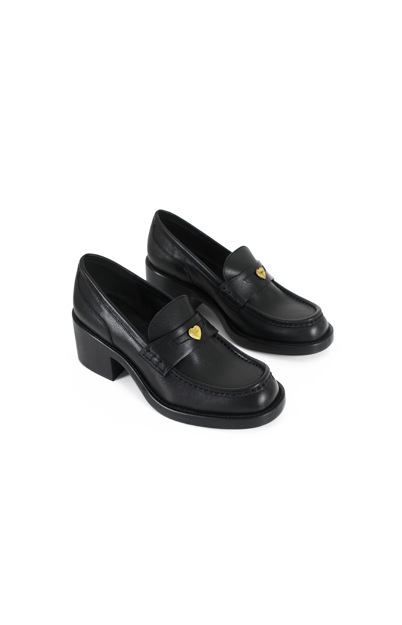 Heeled Loafers in Black