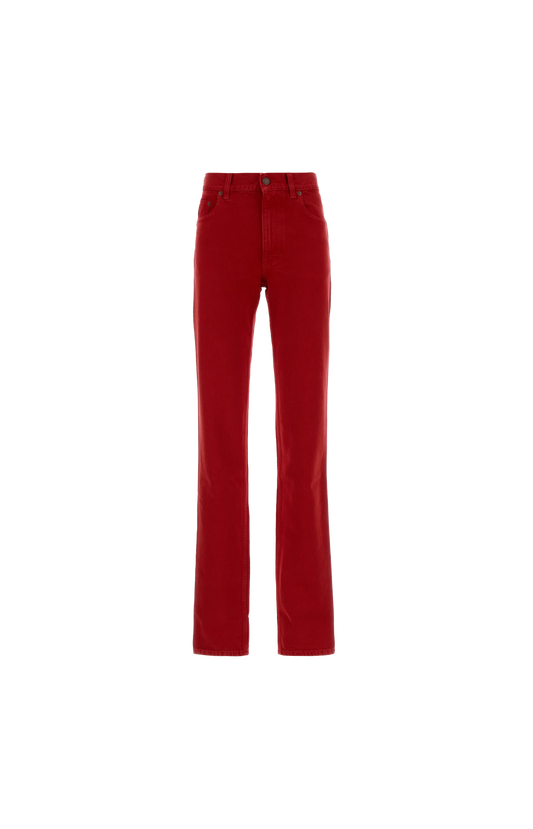 Chloé Straight-Leg Trousers in Red — front view