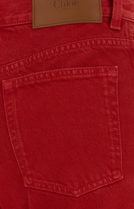 Straight-Leg Trousers in Red