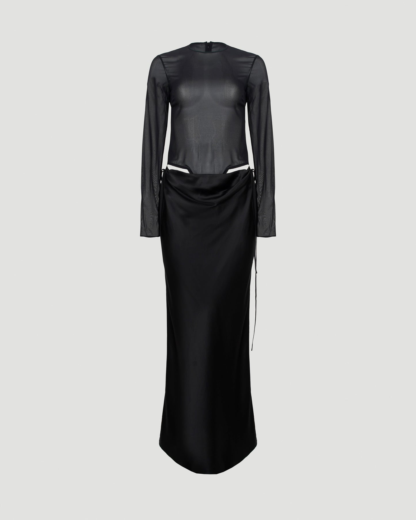 LONG SLEEVE MAXI DRESS IN SILK