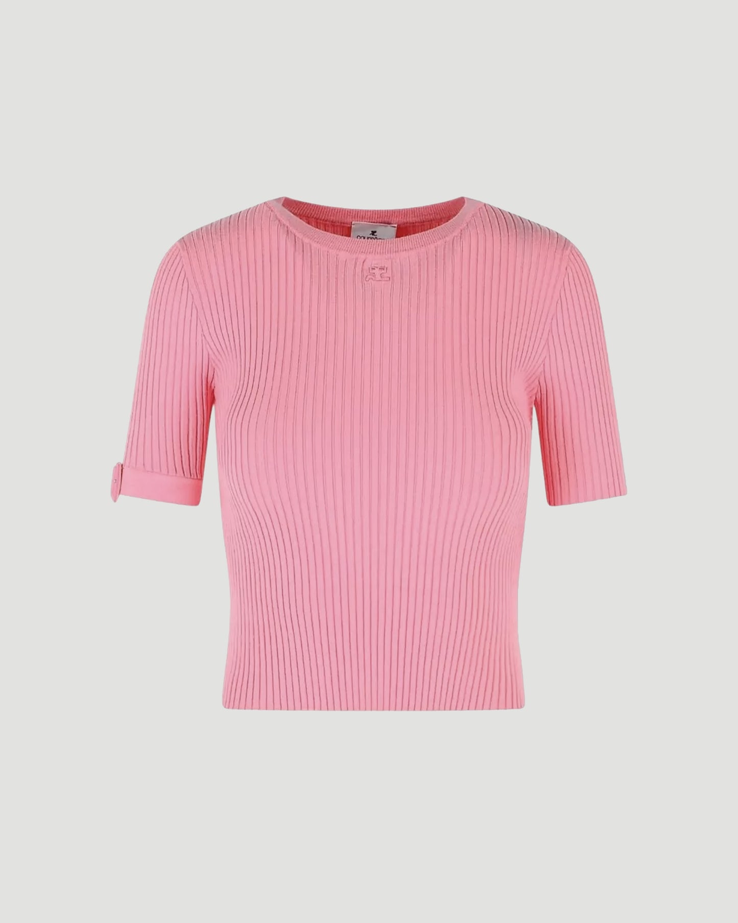Buckle Rib Knit T-Shirt